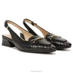 mujer Naturalizer cuero negro zapatos planos lindsey con tira trasera RTZ4T57